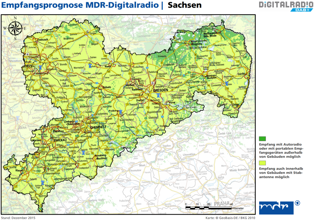 Empfangsprognose DAB+ Sachsen 01-2016